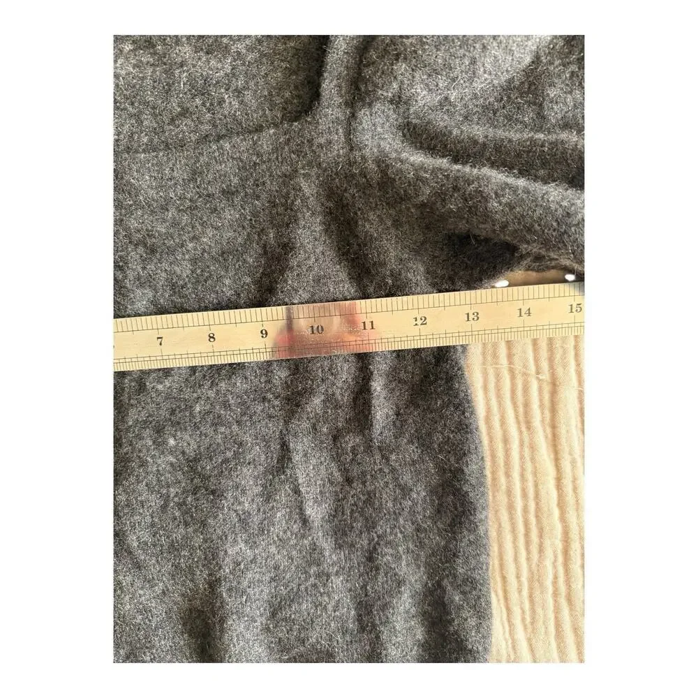 Frame Frankie Ruched Mélange Cashmere Sweater Grey Small Crew